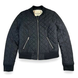 Abercrombie & Fitch Black Quilted Bomber Jacket